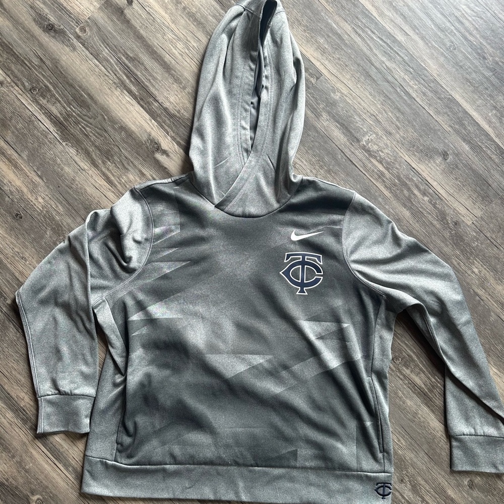 Nike Gray Hooded Sweatshirt with Logo